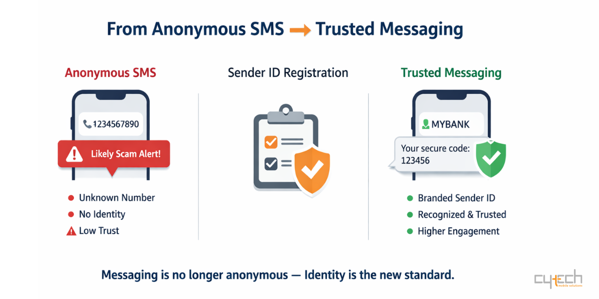 Από ανώνυμα SMS σε αξιόπιστη επικοινωνία: η καταχώριση Sender ID μετατρέπει άγνωστους αριθμούς σε επαληθευμένη branded αποστολή μηνυμάτων