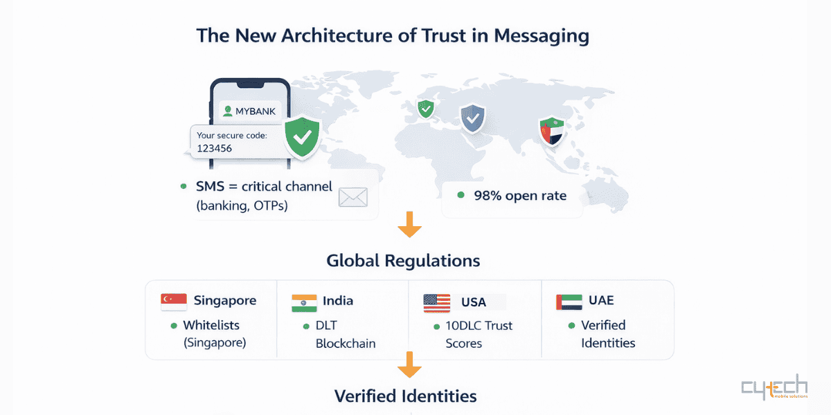 Η νέα αρχιτεκτονική εμπιστοσύνης στο mobile messaging με Sender ID, παγκόσμιους κανονισμούς και verified identities