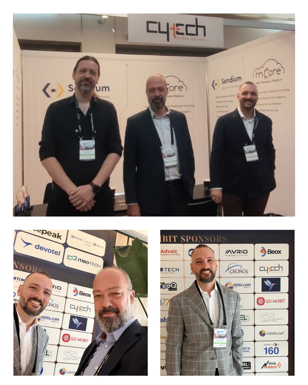 Cytech Mobile team at WWC 2026 in Madrid, representing mCore and Sendium and connecting with telecom industry professionals.